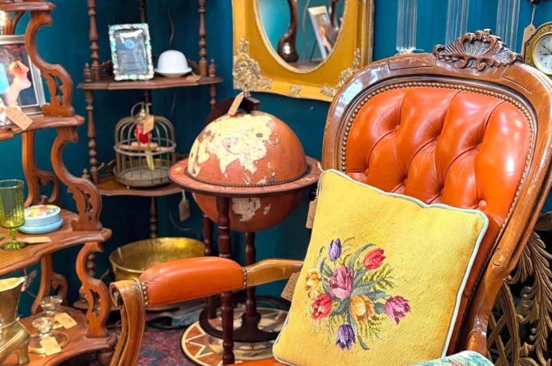 A sellers stall at Oddities & Curiosities Vintage, where you can find a host of vintage and antique treasures.