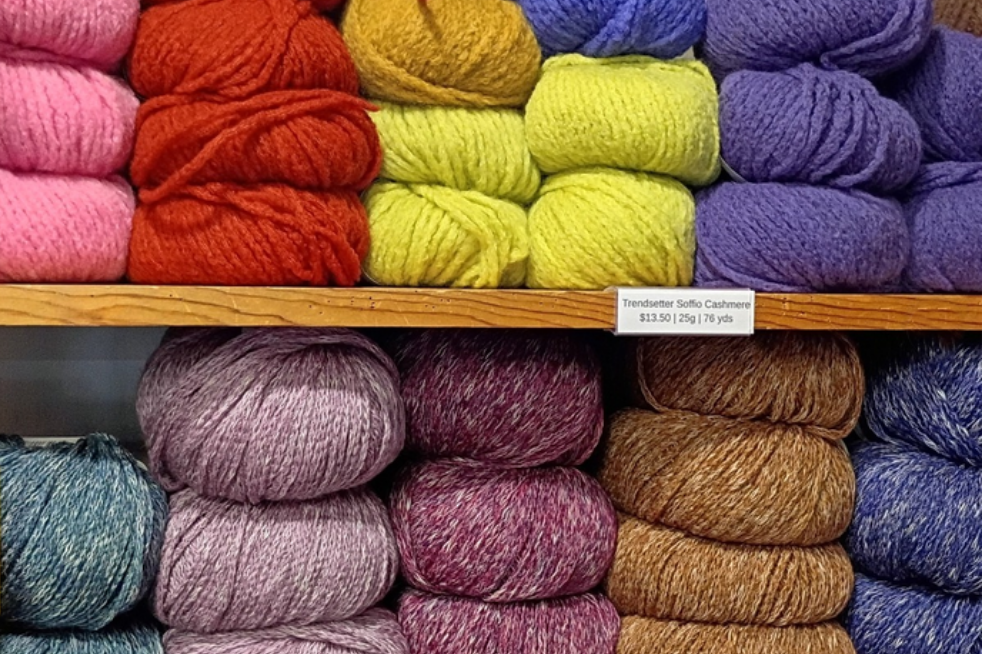 A colorful selection of yarn from Northwest Wools.